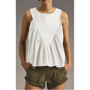 Mare Mare Anthropologie Women's Top Medium Shirred Swing Tank Boho Preppy